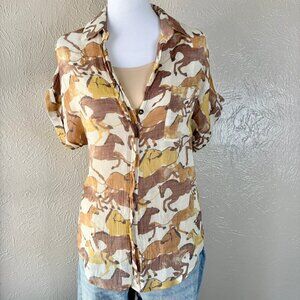Twine & String horse print western shirt